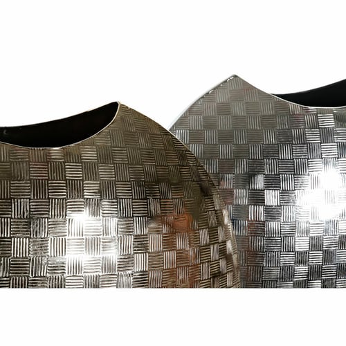 Vase DKD Home Decor Aluminium Moderne Sølvfarvet (2 pcs) (37 x 14 x 33 cm)_3