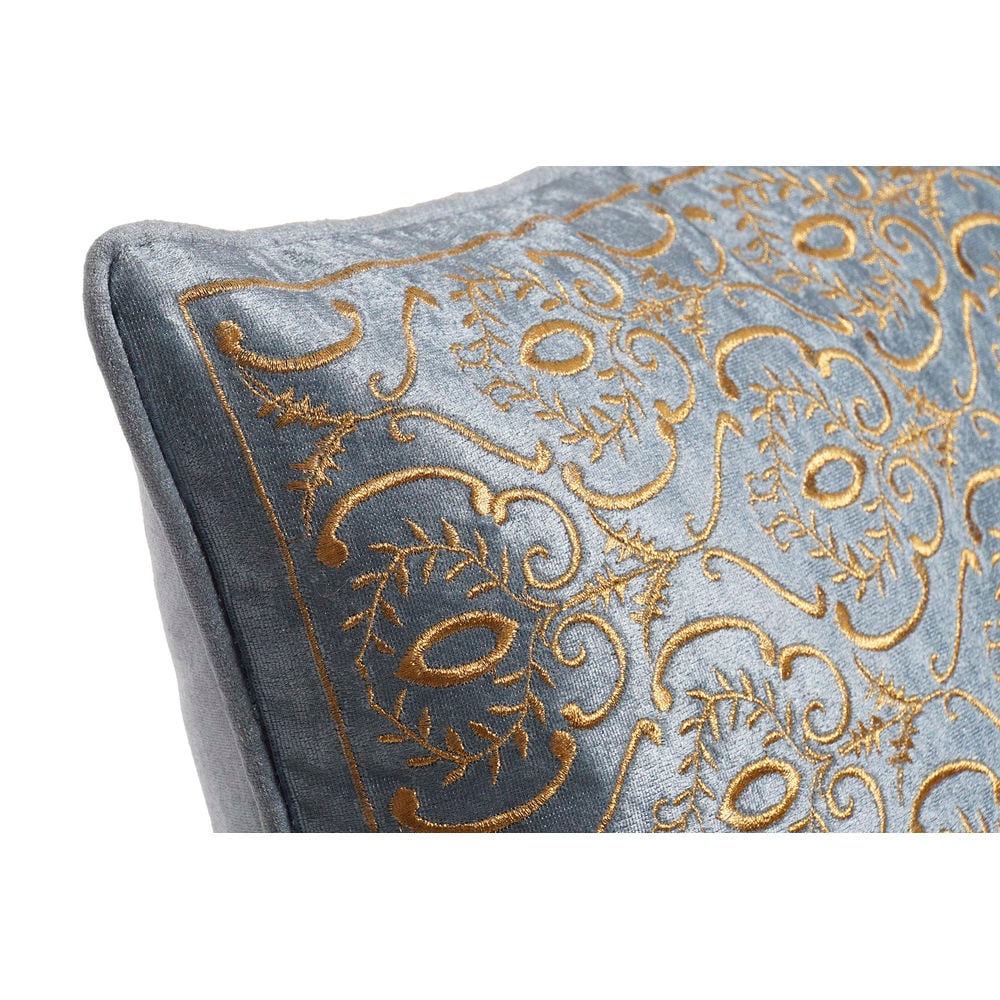 Cushion DKD Home Decor Blue Polyester Velvet Golden (45 x 10 x 45 cm)_3