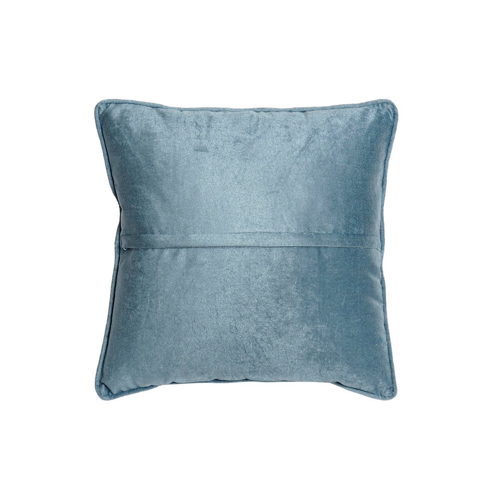 Cushion DKD Home Decor Blue Polyester Velvet Golden (45 x 10 x 45 cm)_6