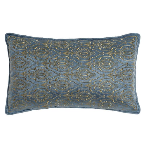 Pute DKD Home Decor Blue Polyester Velvet Golden (50 x 10 x 30 cm)_1