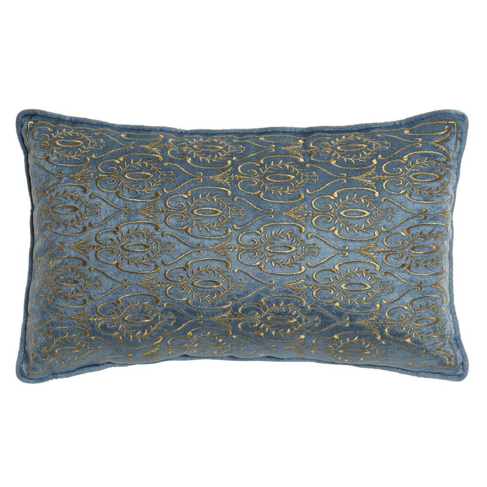 Cushion DKD Home Decor Blue Polyester Velvet Golden (50 x 10 x 30 cm)_1