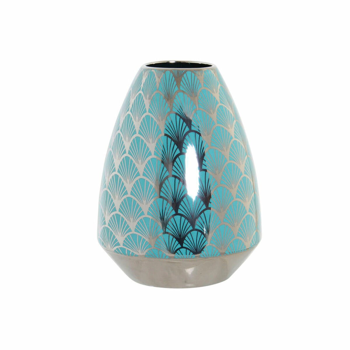 Vase DKD Home Decor Turquoise Porcelain Oriental (18 x 18 x 24 cm)_0