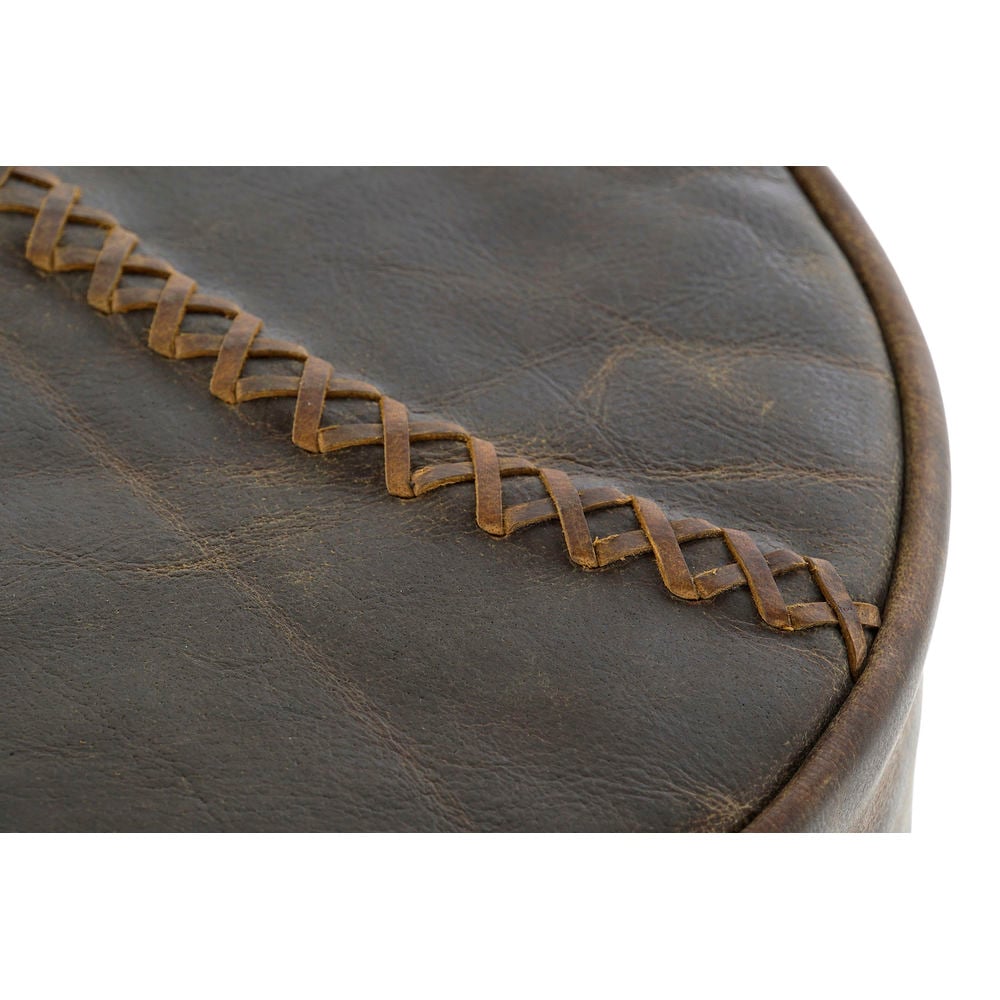 Stool DKD Home Decor Brown Leather Metal (44 x 41 x 82 cm)_4