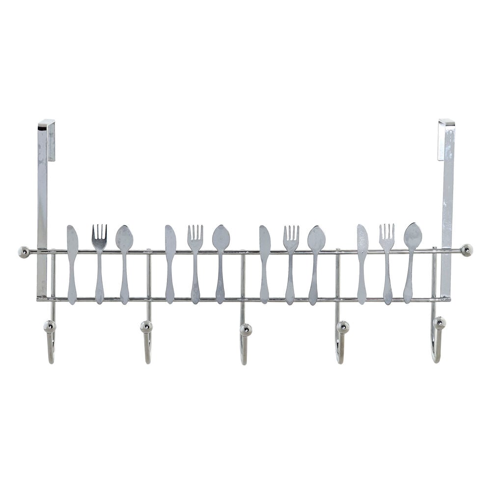 Door Coat Rack DKD Home Decor Silver Metal Pieces of Cutlery (34 x 17 x 9 cm)_2