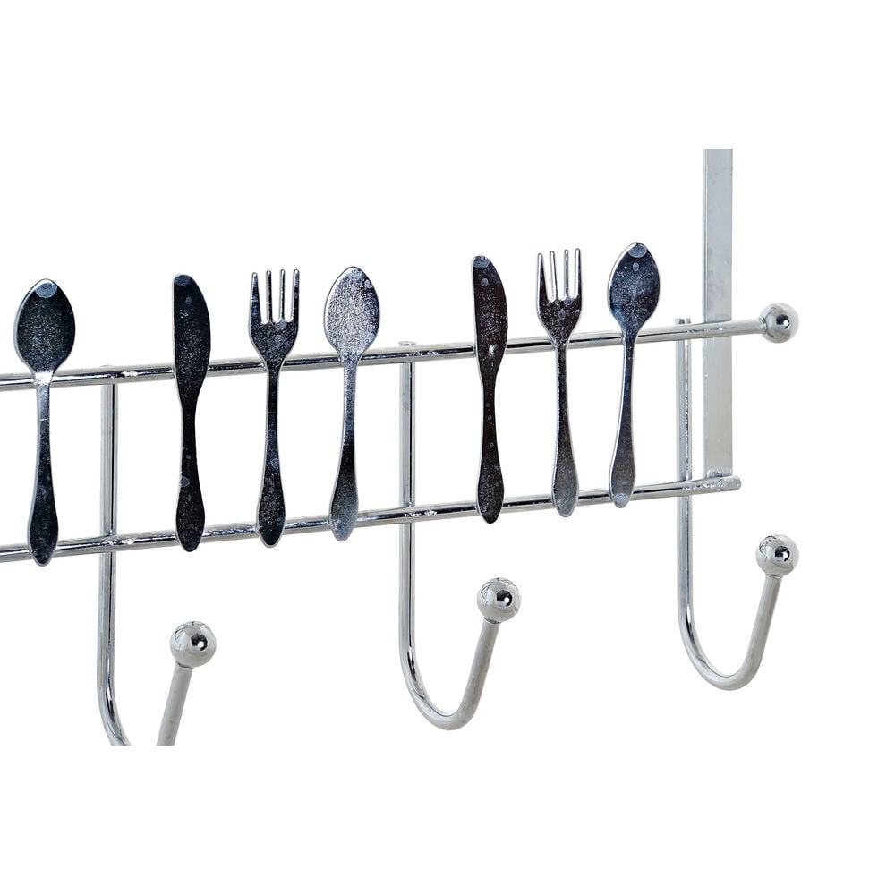 Door Coat Rack DKD Home Decor Silver Metal Pieces of Cutlery (34 x 17 x 9 cm)_5