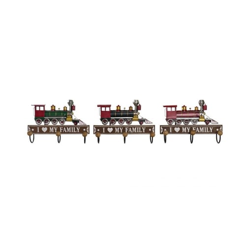 Väggmonterad rockhängare DKD Home Decor Metall Vintage Trä MDF (29 x 8 x 20 cm) (3 pcs)_2