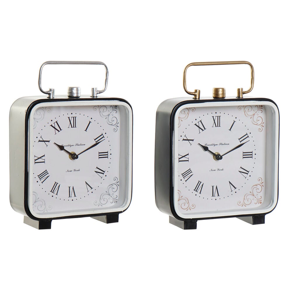 Table clock DKD Home Decor Crystal Black Blue Iron (20 x 7 x 26 cm) (2 pcs)_1