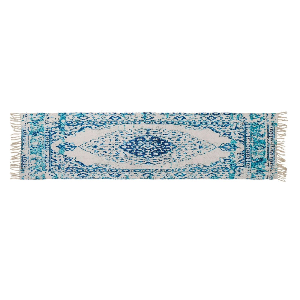 Carpet DKD Home Decor Blue Cotton Chenille (60 x 240 x 1 cm)_2