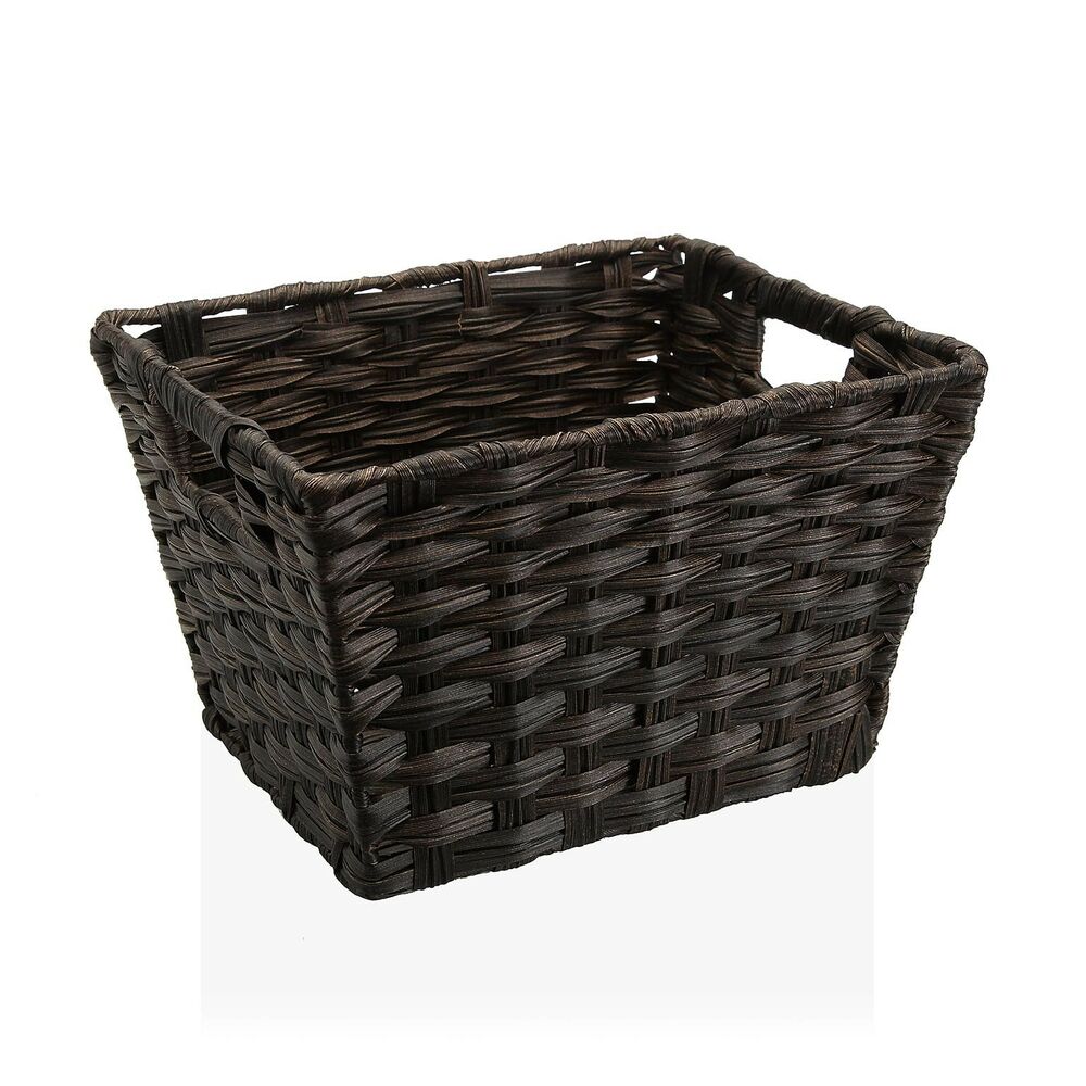 Basket Dark brown With handles Polyethylene (24 x 19 x 29 cm)_2