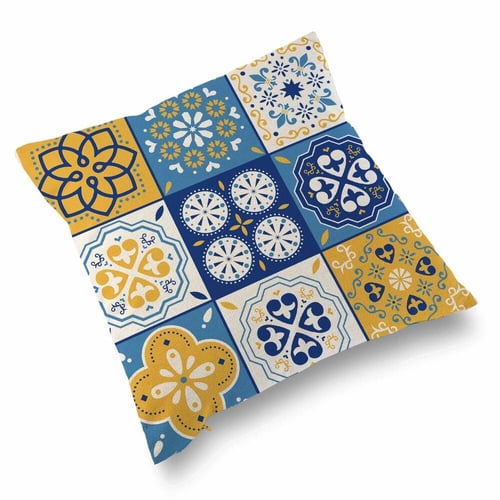 Pude med fyld Mosaik Gul Polyester (15 x 45 x 45 cm)_2