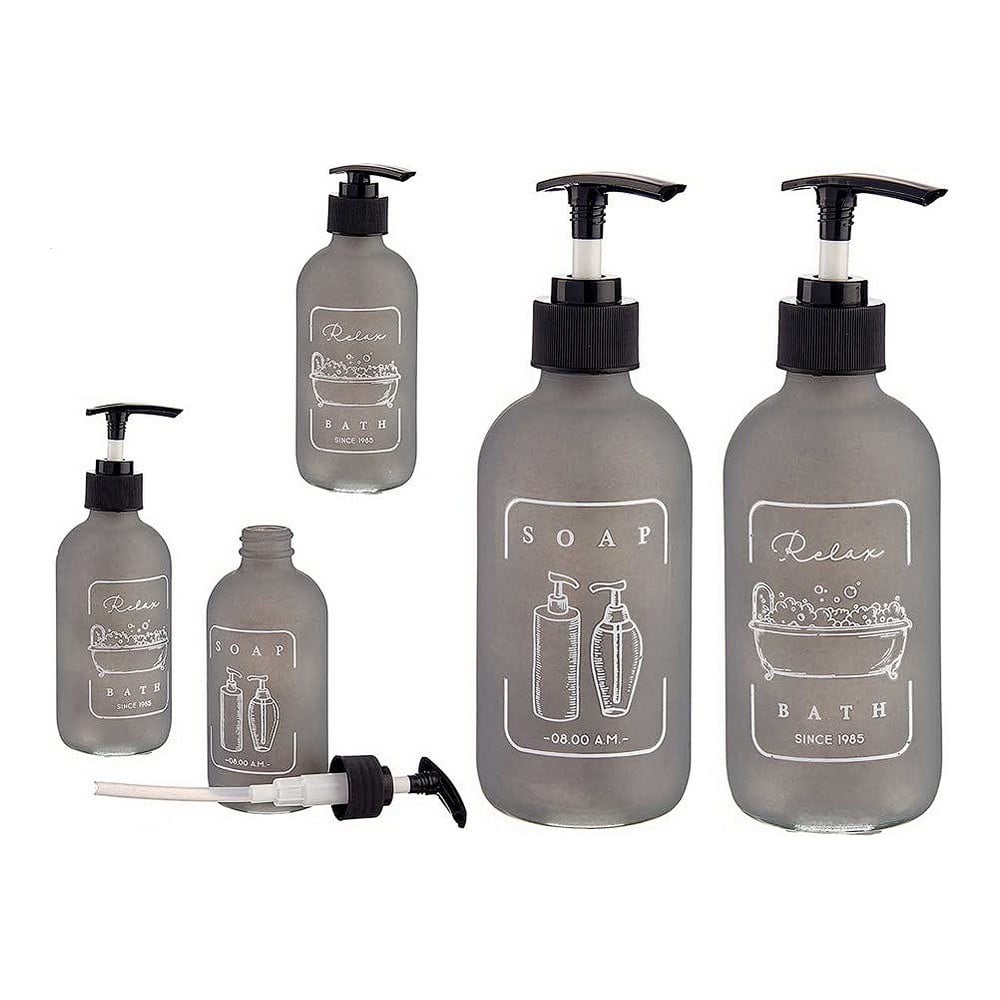Soap Dispenser Black Grey Glass polypropylene (6,5 x 16 x 6,5 cm)_9