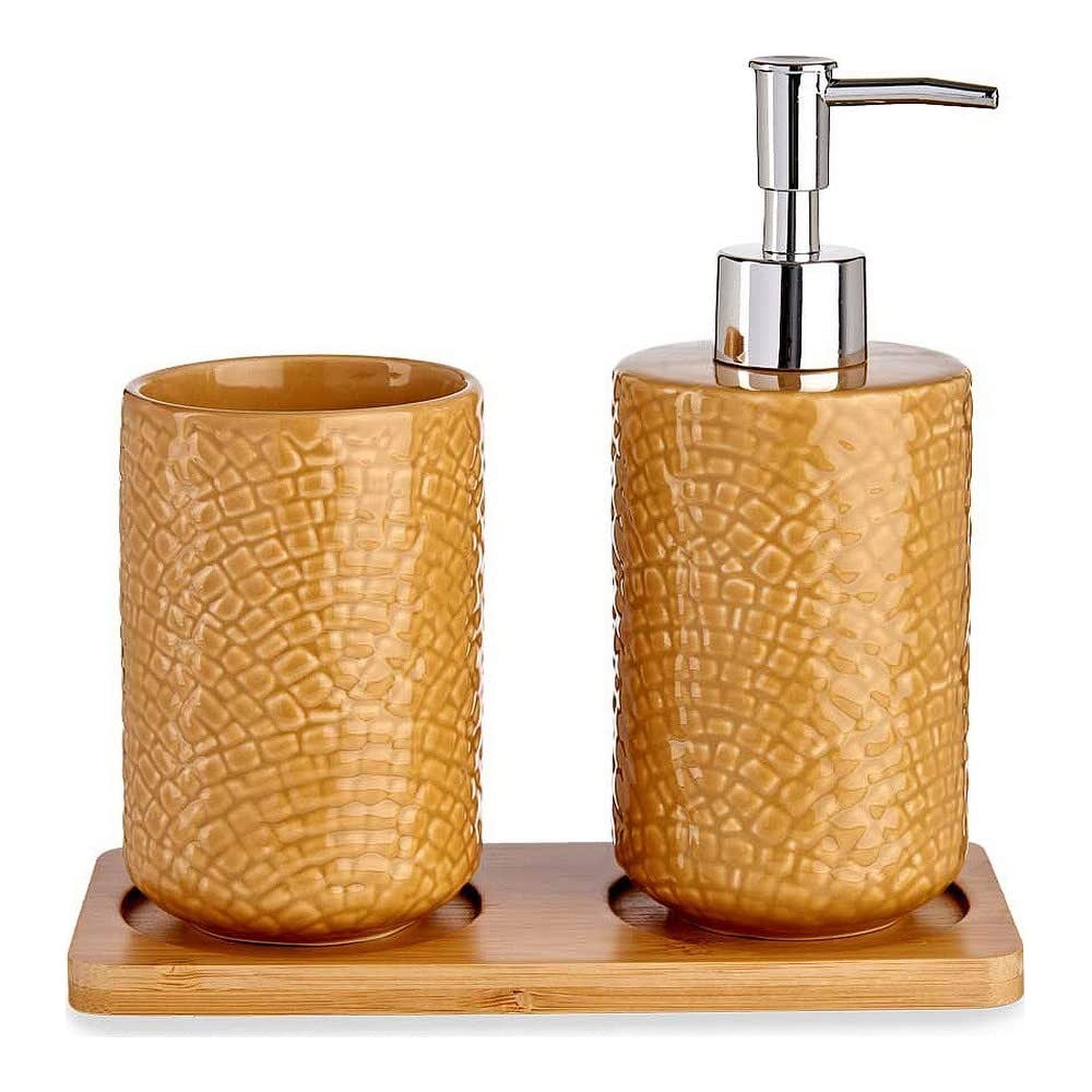 Bath Set Squares Ceramic Bamboo Camel (3 pcs)_3