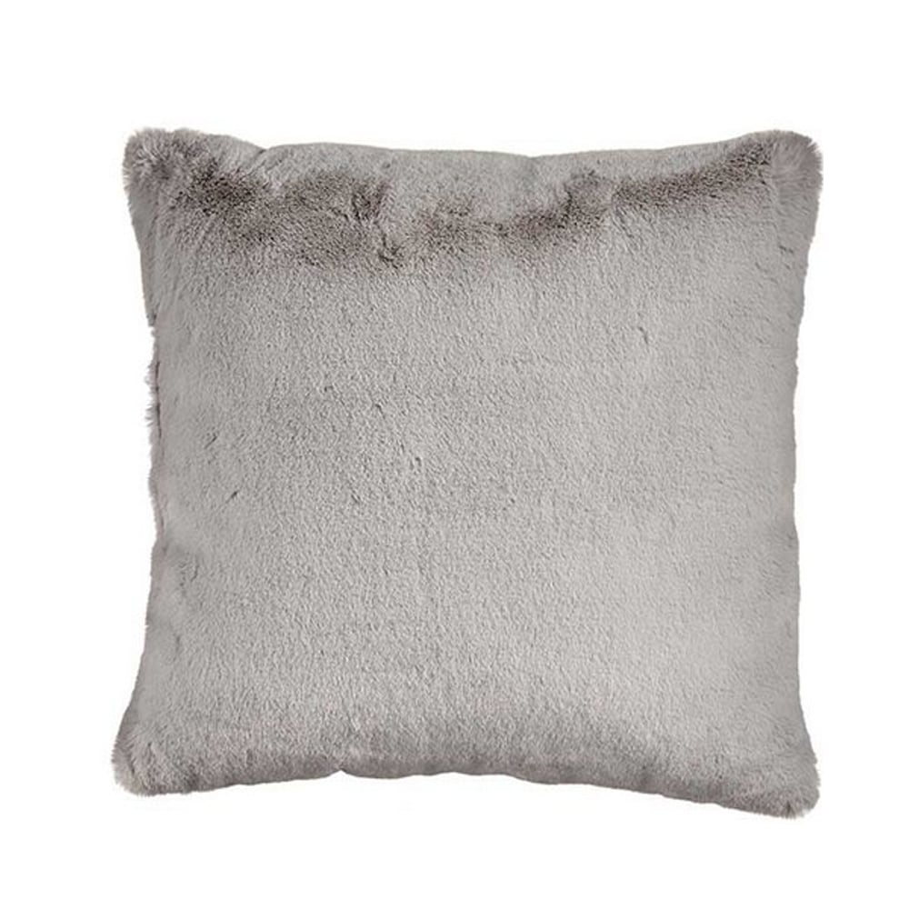 Cushion With hair Grey Synthetic Leather (40 x 2 x 40 cm)_2