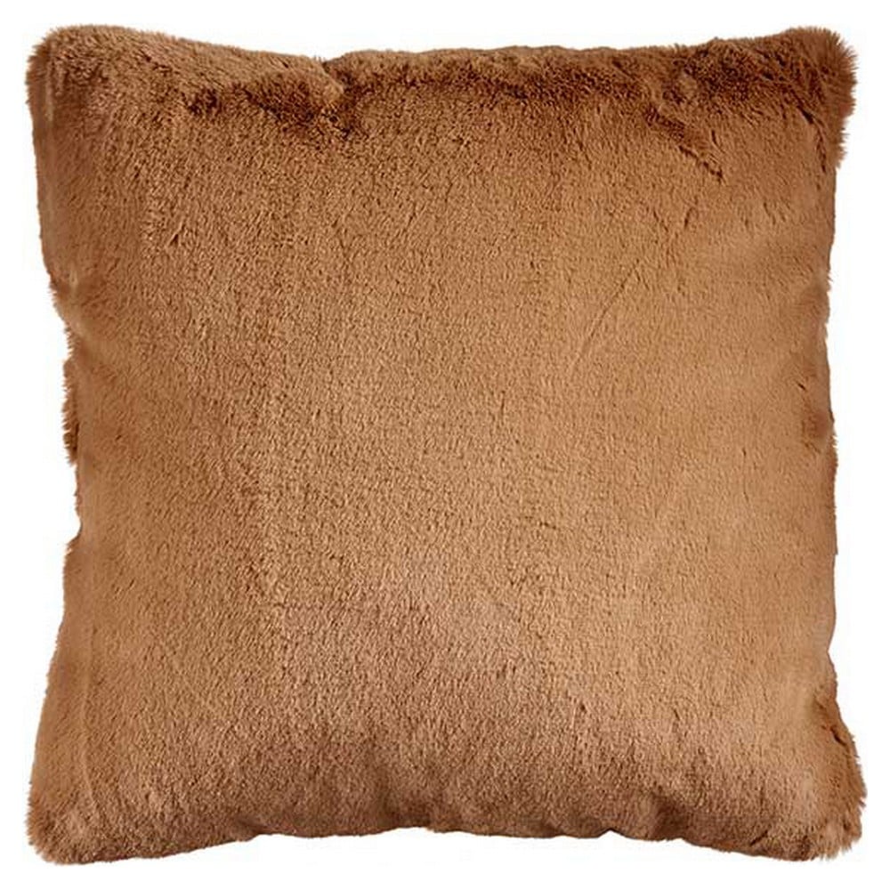 Cushion With hair Brown Synthetic Leather (40 x 2 x 40 cm)_3