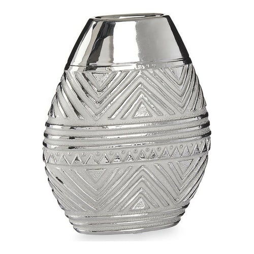 Vase Bredde Keramik Sølvfarvet (9,8 x 26,5 x 22 cm)_2