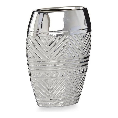 Vase Bredde Keramik Sølvfarvet (9,5 x 26,5 x 19,5 cm)_2