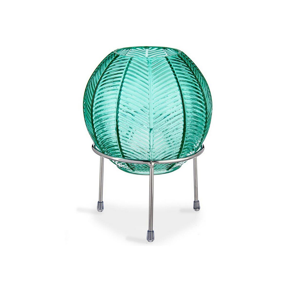 Vase Blue Ball Metal Glass (14,5 x 19,5 x 14,5 cm)_2