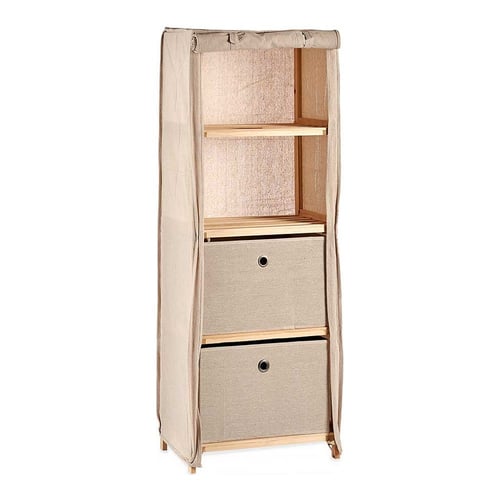 Bokhylla Beige Trä Tyg (28 x 113 x 42 cm)_2