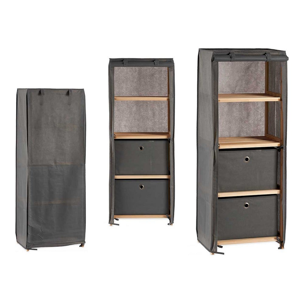 Shelves Grey Wood Cloth (28 x 113 x 42 cm)_4