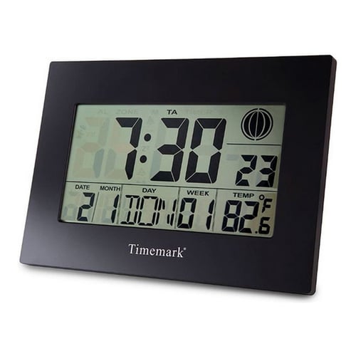 Vægur med Termometer Timemark Sort (24 x 17 x 2 cm) - picture