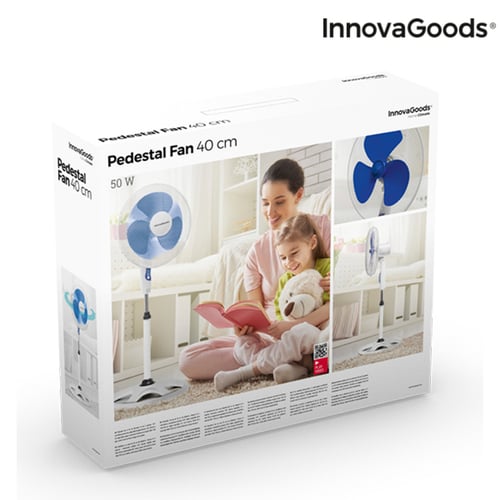 InnovaGoods Ventilator med Fod ø 40 cm 50W Hvid Blå_3