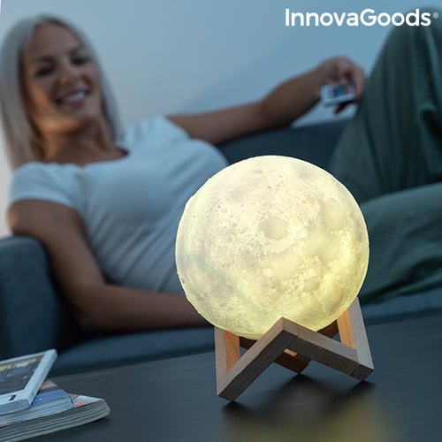 Genopladelige LED-Lampe Måne Moondy InnovaGoods_2
