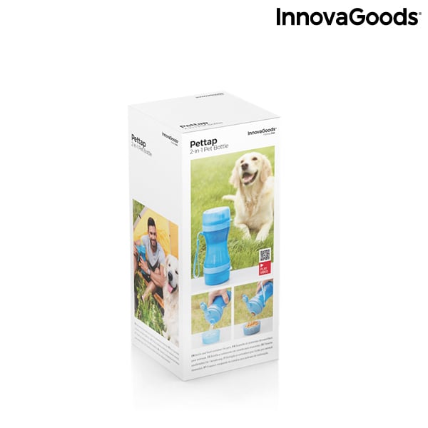 2-in-1 bottle with water and food containers for pets Pettap InnovaGoods_6