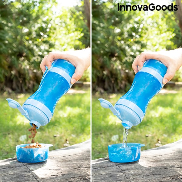 2-in-1 bottle with water and food containers for pets Pettap InnovaGoods_12