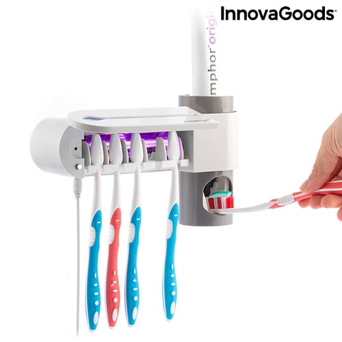 UV-steriliseringsapparat til tandbørster med holder og tandpasta beholder Smiluv InnovaGoods_9