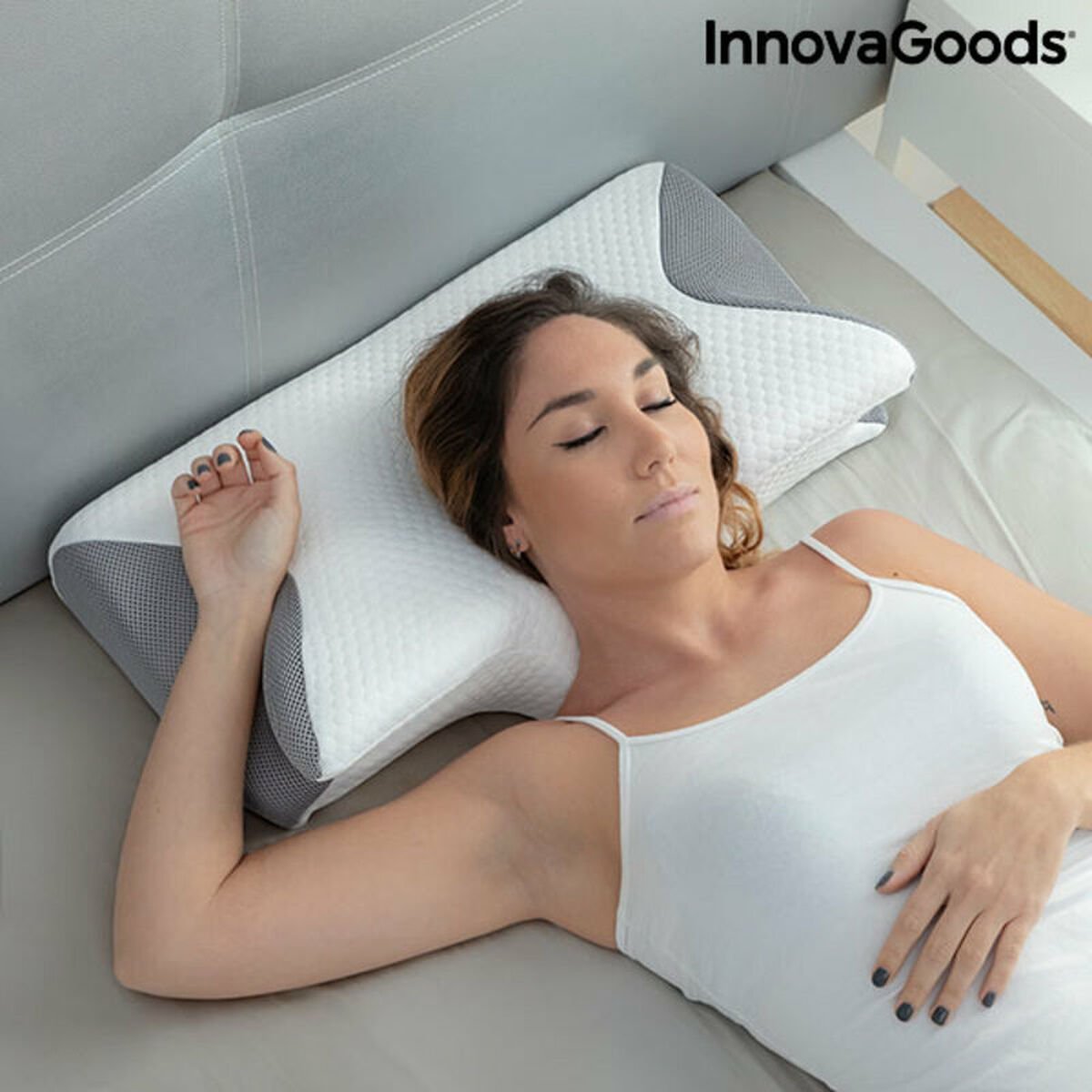 Viscoelastic Neck Pillow with Ergonomic Contours Conforti InnovaGoods_29
