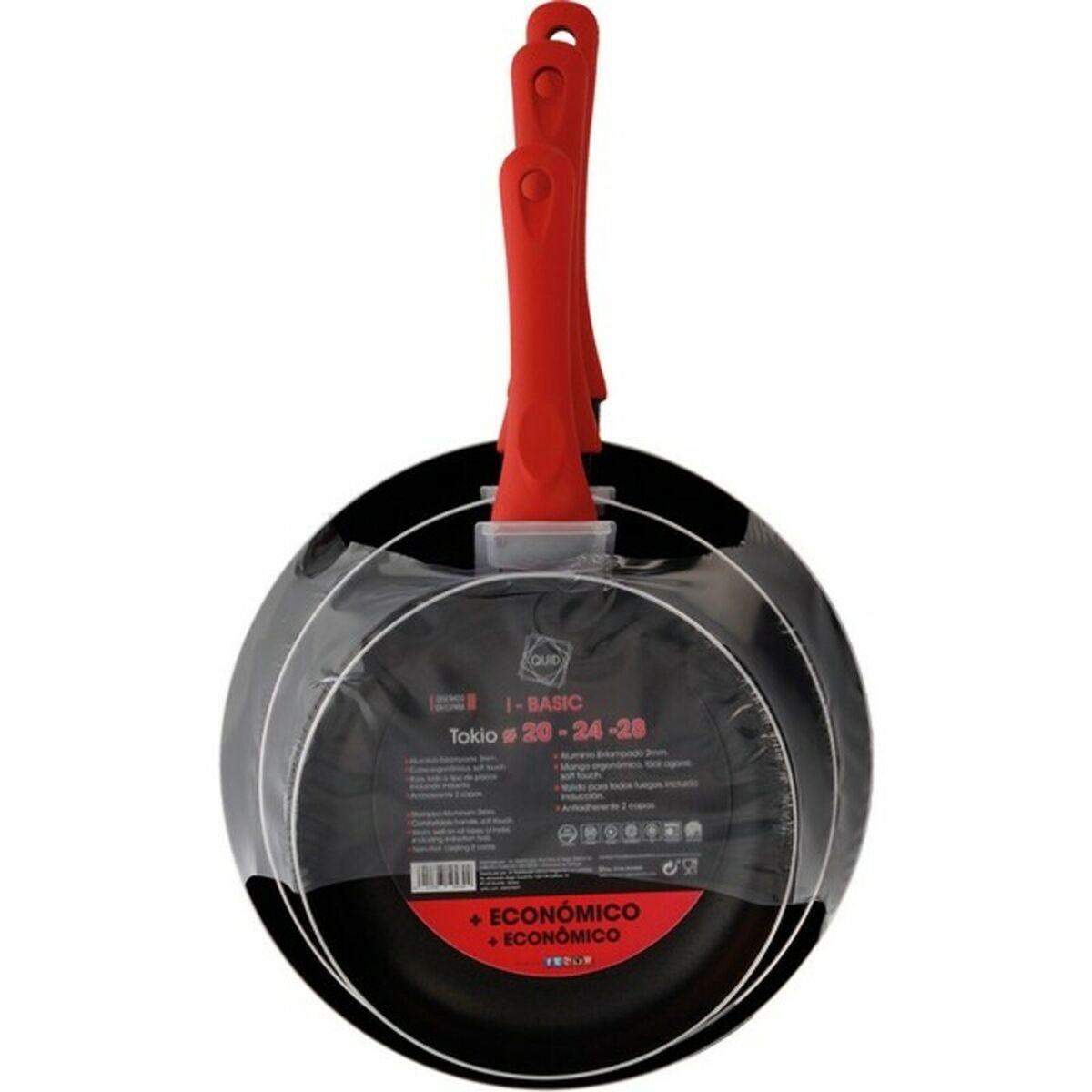 Set of pans Quid Tokio Black Aluminium 20/24/28 cm (3 pcs)_3