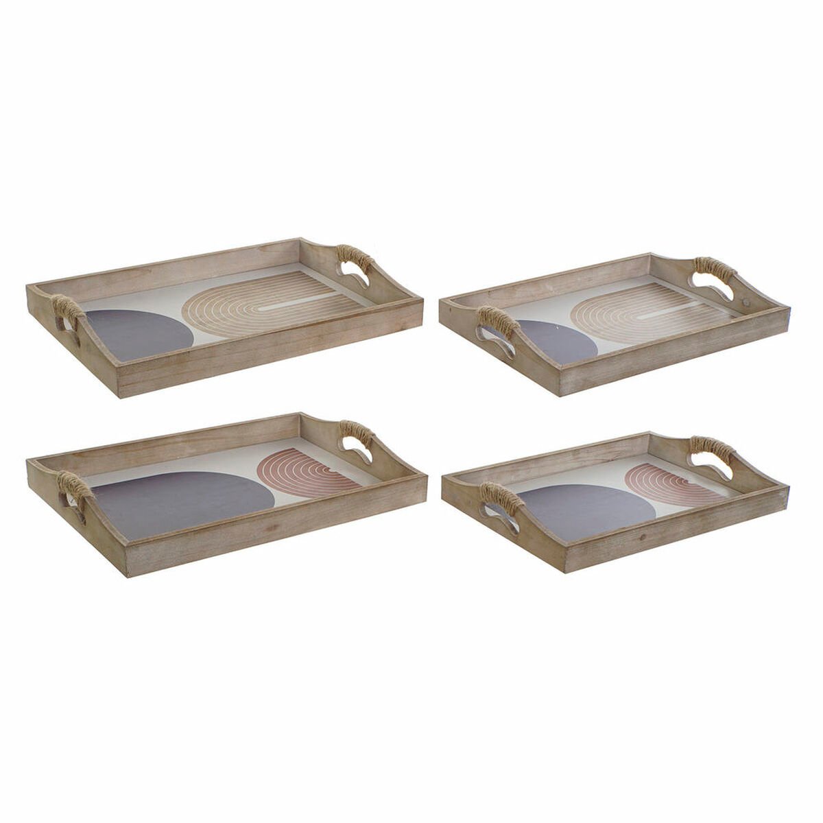 Tray DKD Home Decor MDF Wood (2 pcs) (40 x 30 x 6 cm)_3