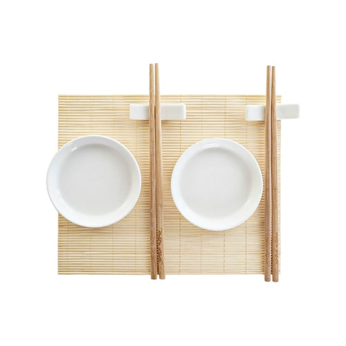 Sushi-sæt DKD Home Decor Bambus Stentøj (7 pcs) (28,8 x 19,8 x 3 cm)_1