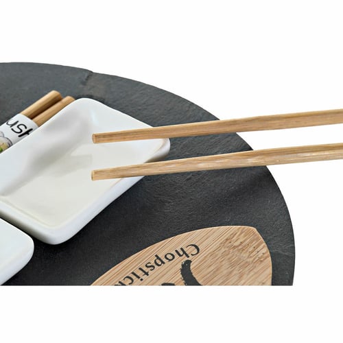 Sushi-sæt DKD Home Decor Keramik Bræt Bambus (9 pcs)_2