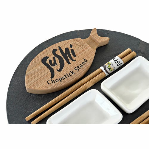 Sushi-sæt DKD Home Decor Keramik Bræt Bambus (9 pcs)_7