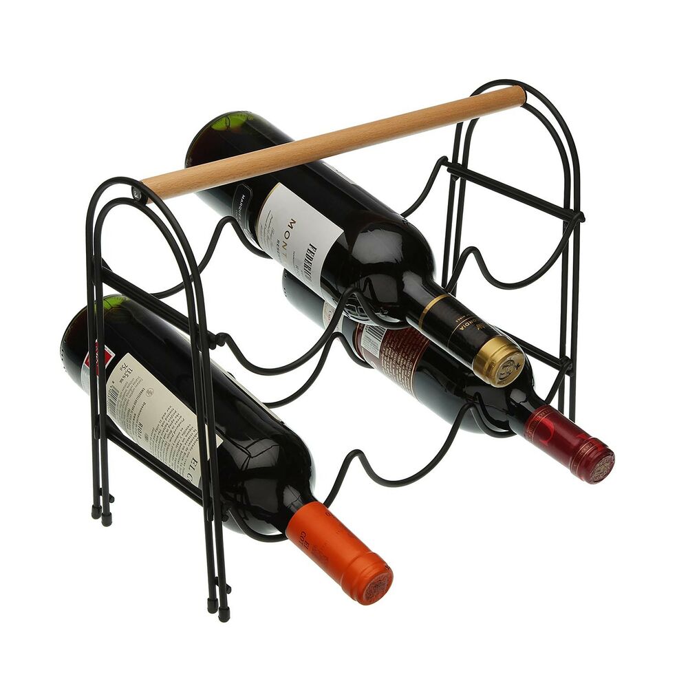 Bottle rack Metal Wood Steel (14 x 27,5 x 32,7 cm)_3