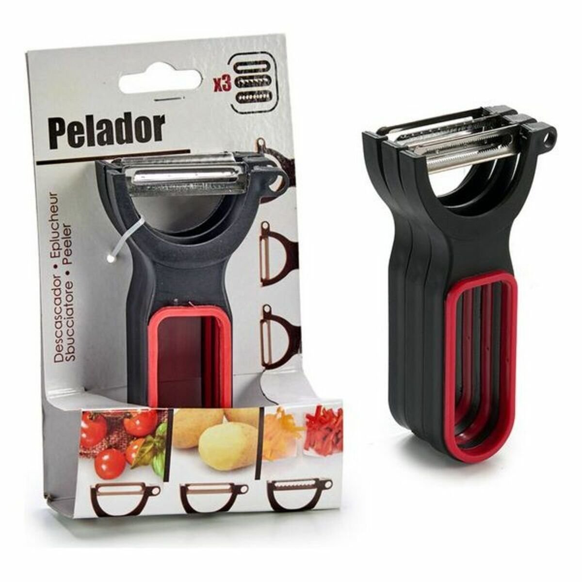 Peeler Knife Set Steel polypropylene Plastic (3 pcs)_3