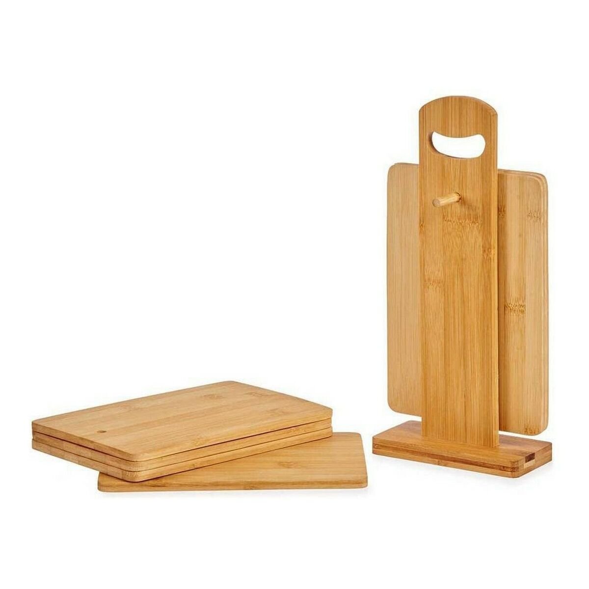 Set Cutting board With support Brown Bamboo (6 Pieces) (21 x 14 x 0,8 cm)_3