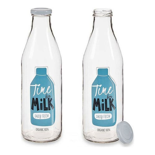 Flaske Time for Milk Gennemsigtig Metal Glas (1000 ml)_2