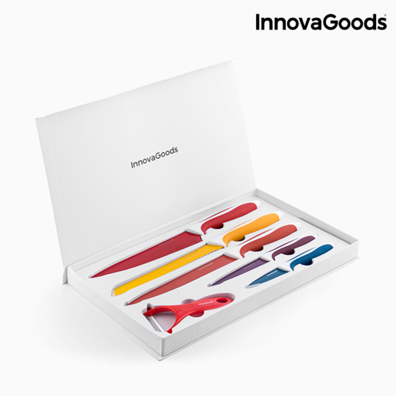 InnovaGoods Set of Ceramic Coated Knives with Peeler (6 pieces)_7