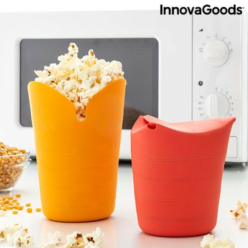Sammenfoldelige silikone Popcorn Poppers Popbox InnovaGoods (Pakke med 2)_2