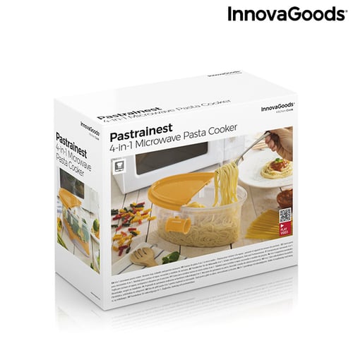 4-i-1 pastakoger til mikrobølgeovn med tilbehør og opskrifter Pastrainest InnovaGoods_4