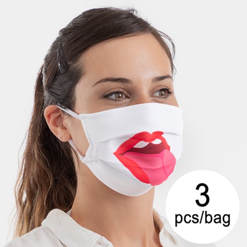 Genanvendelig stof hygiejnemaske Tongue Luanvi Størrelse M (Pakke med 3)_0