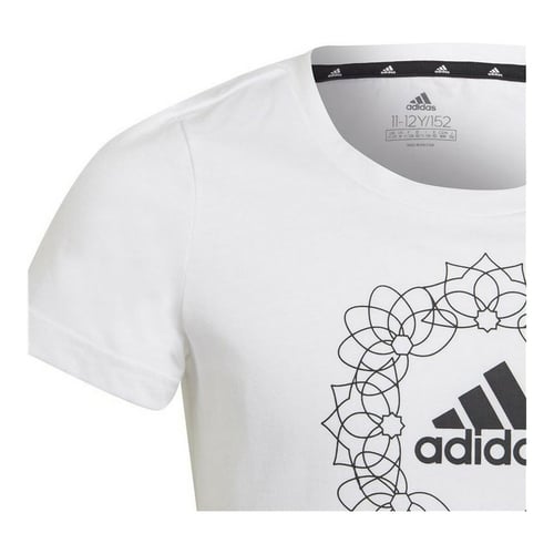 Børne Kortærmet T-shirt Adidas Graphic Hvid_1