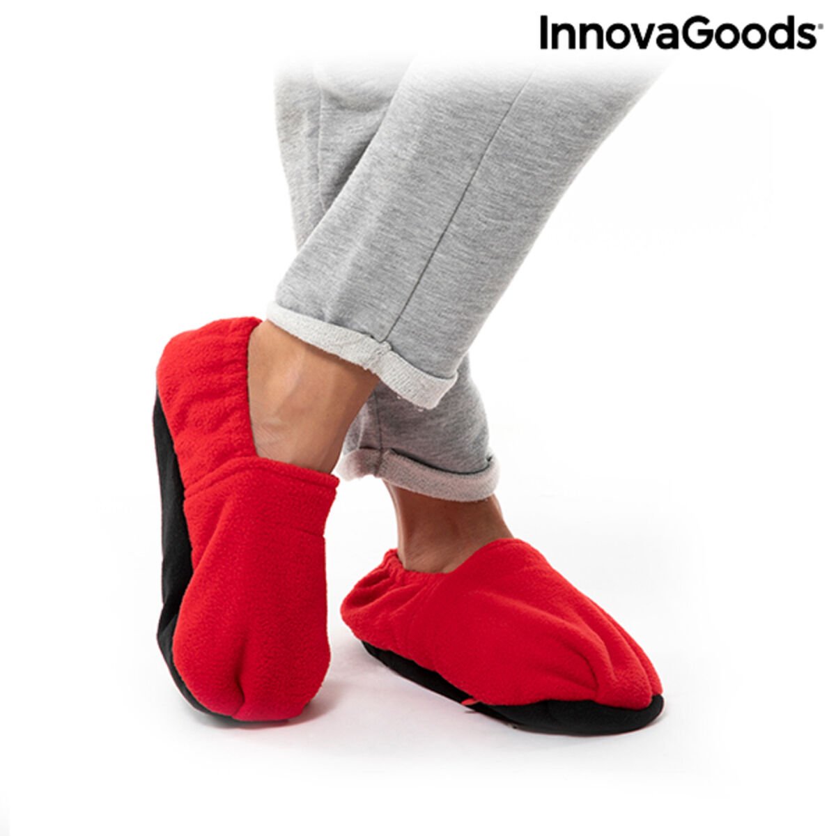 Microwavable Heated Slippers InnovaGoods Red_13
