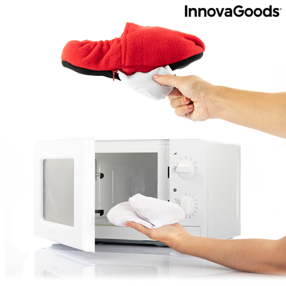 Microwavable Heated Slippers InnovaGoods Red_20