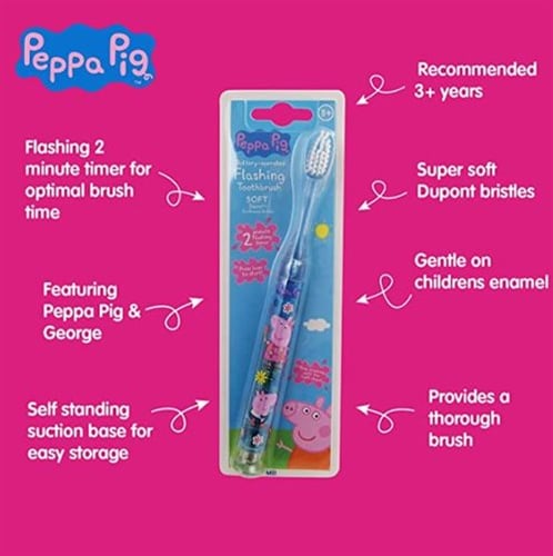 Peppa Pig (Curli Gris) tandbørste med lys til børn 3+   _5