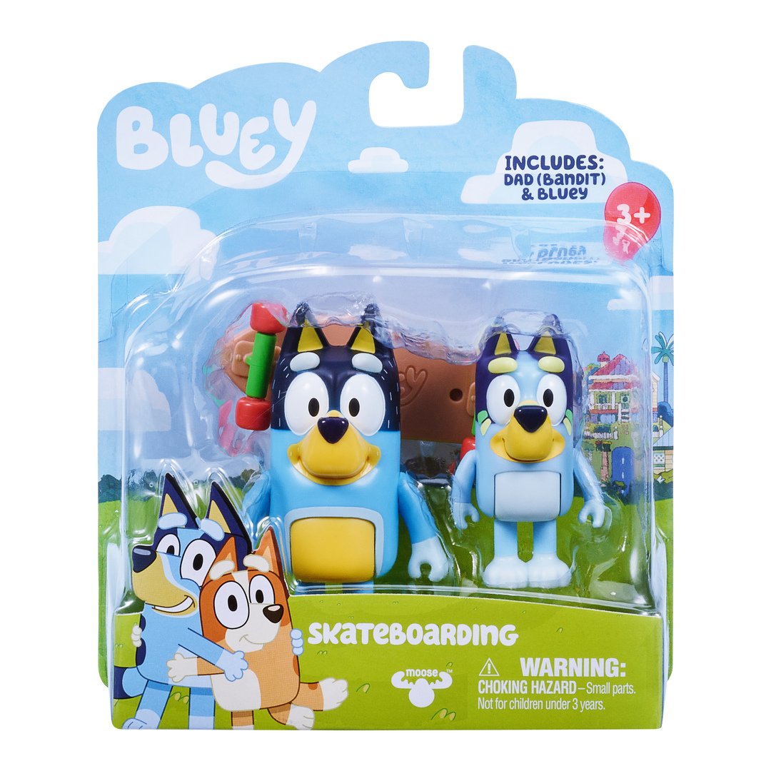 Bluey - S3 Figure 2-Pack - Skateboarding_0