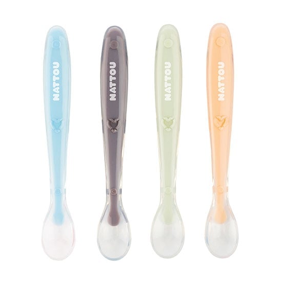 Nattou - Spoon 4-pack Soft Silicone Multi_0