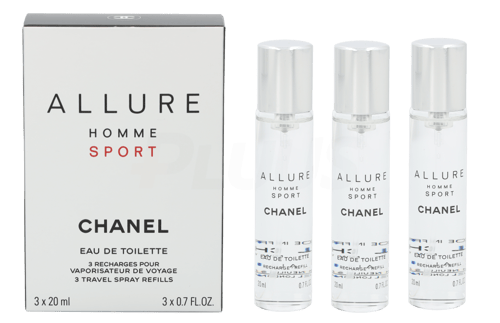 Chanel Allure Homme Sport Giftset 3x Edt Travel Spray Refill 20 ml_0